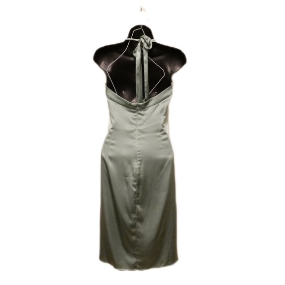 BETSEY JOHNSON Sage Green Silk Satin Halter Dress, size 4 - Picture 4 of 6